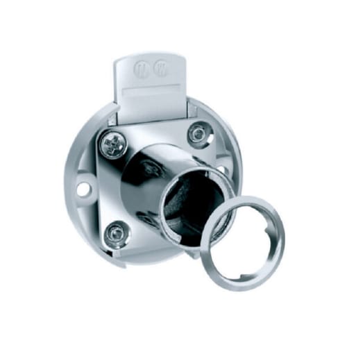 30131 52 008 - Round Drawer Lock - 19mm Cylinder Housing - Nickel - U.S. Futaba